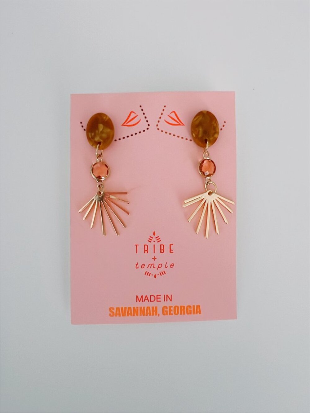 Tribe + Temple Art Deco Sunburst Drop Earrings